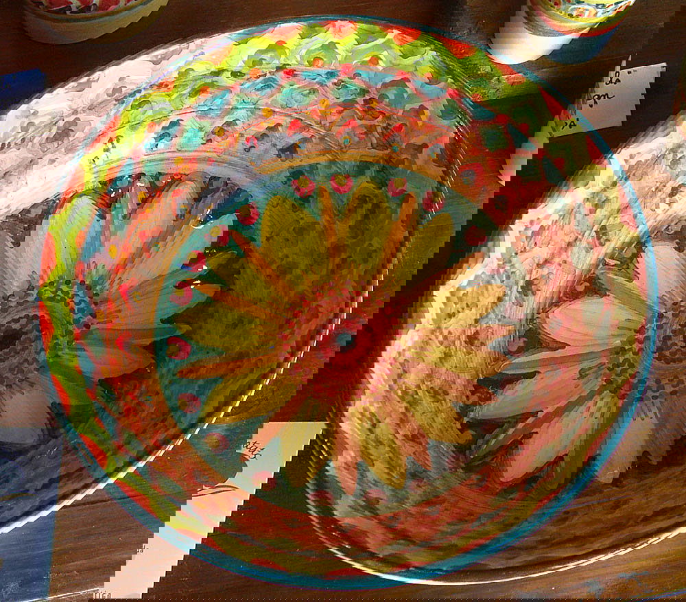 Handmade ceramic plates and bowls in Chianti