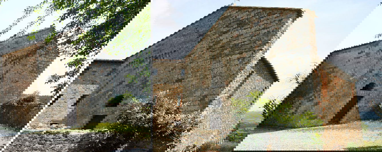 Facade of the church Recine in Chianti