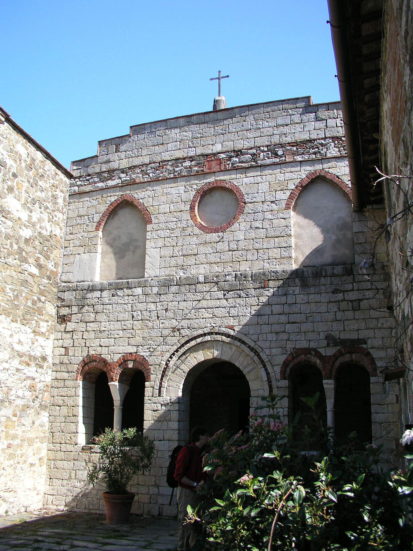 Church facade San Cresci in Chianti